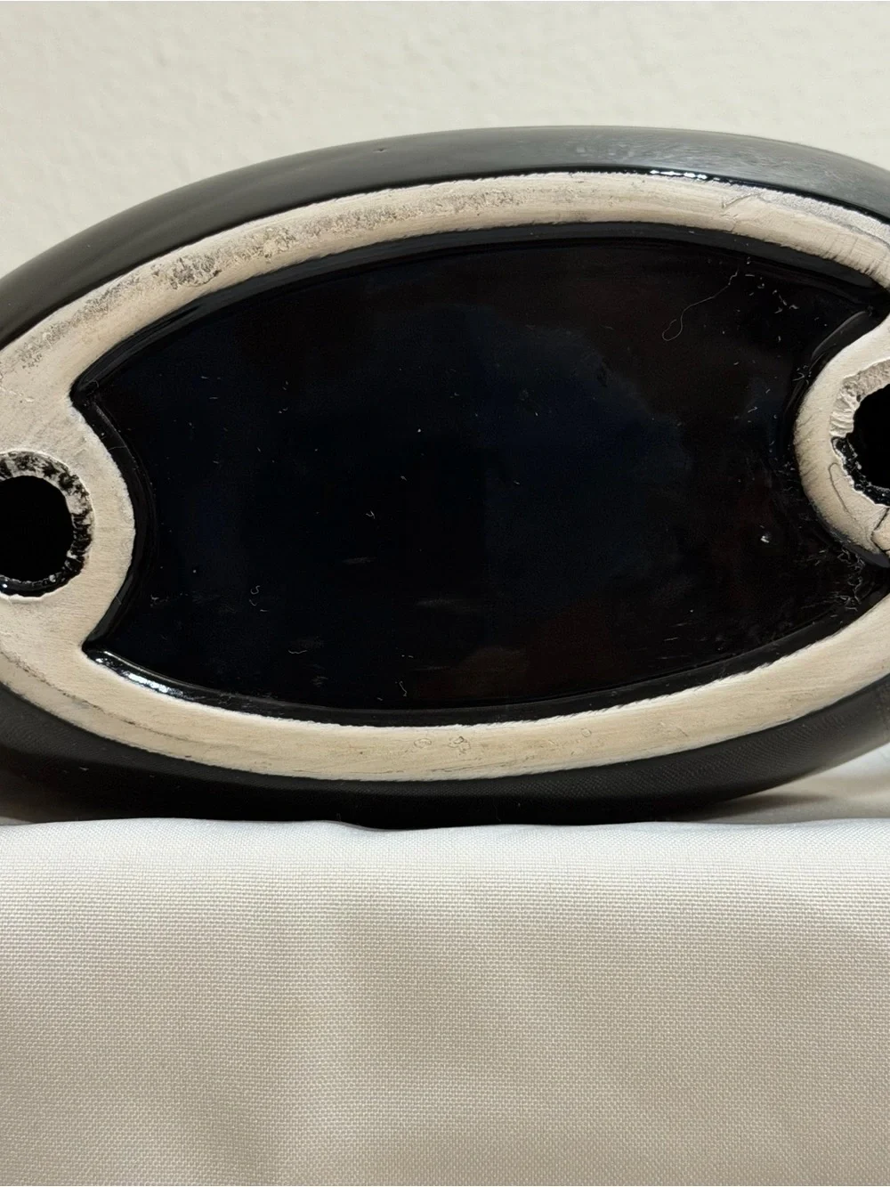 Mid Century Modern Ceramic Black Cat Staring Into Fish Bowl